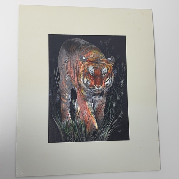 1992 Vintage FJ Warren Limited Night Prowling Tiger - Picture 2 of 9